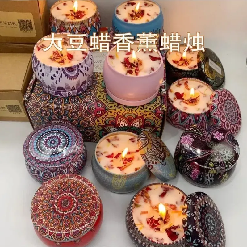Vintage Can Soy Wax Flower Candle 2