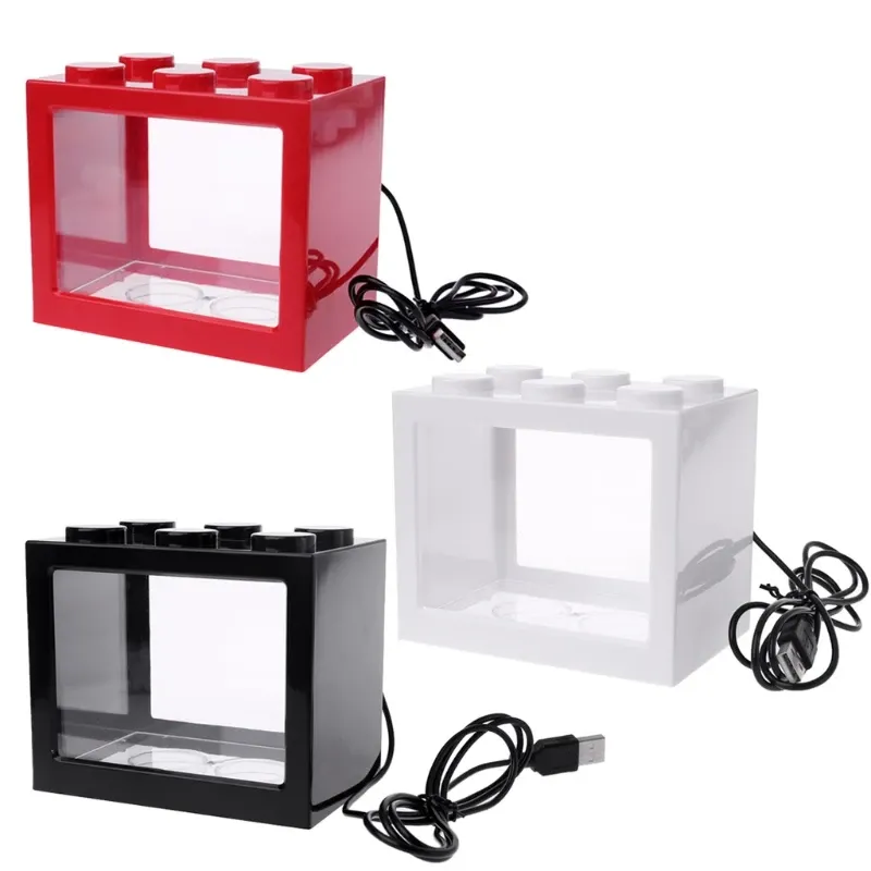 USB Mini Betta Fish Aquarium with LED Light 2