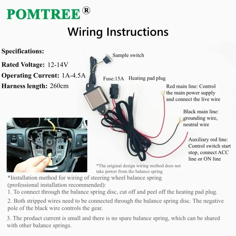 Car Steering Wheel Heating Pad Kit 4