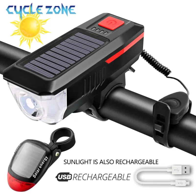 Solar Bike Light Set with Horn 2