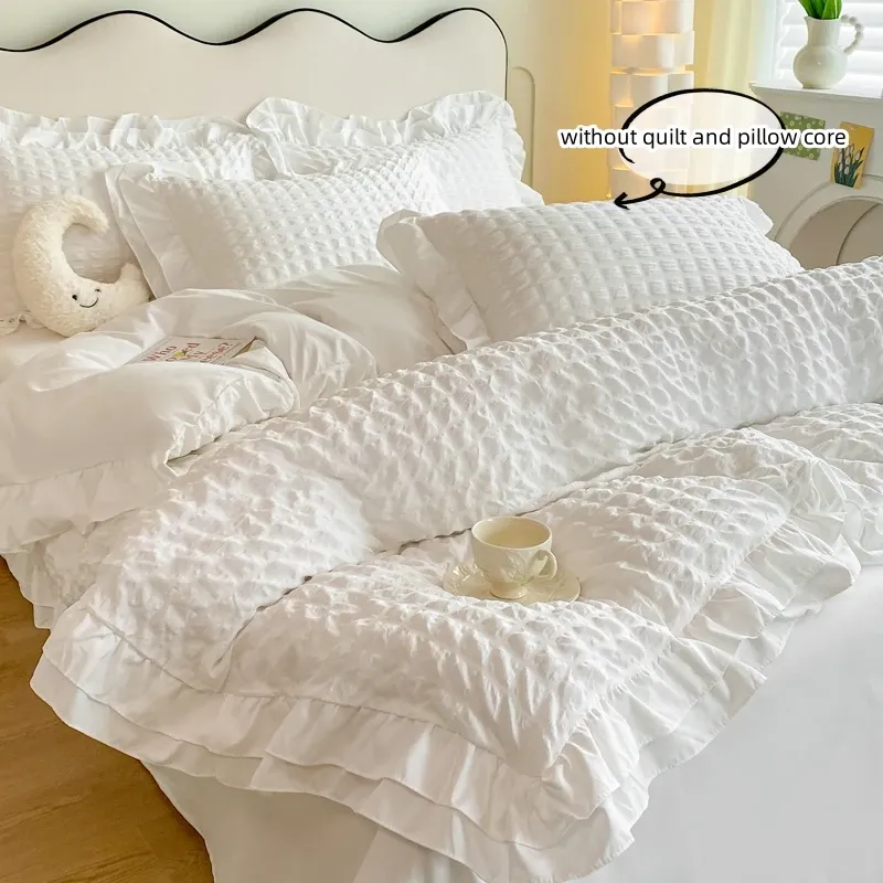 Korean Lace Seersucker Duvet Cover Set 4