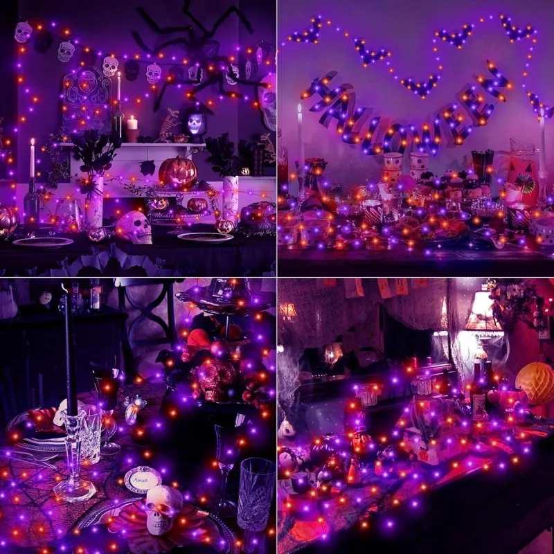 Purple Orange Halloween LED Fairy Lights 3