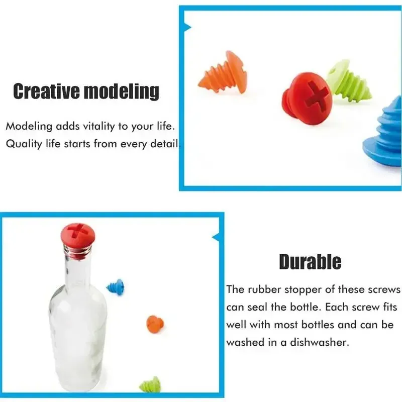 Silicone Screw Shape Wine Stopper 5