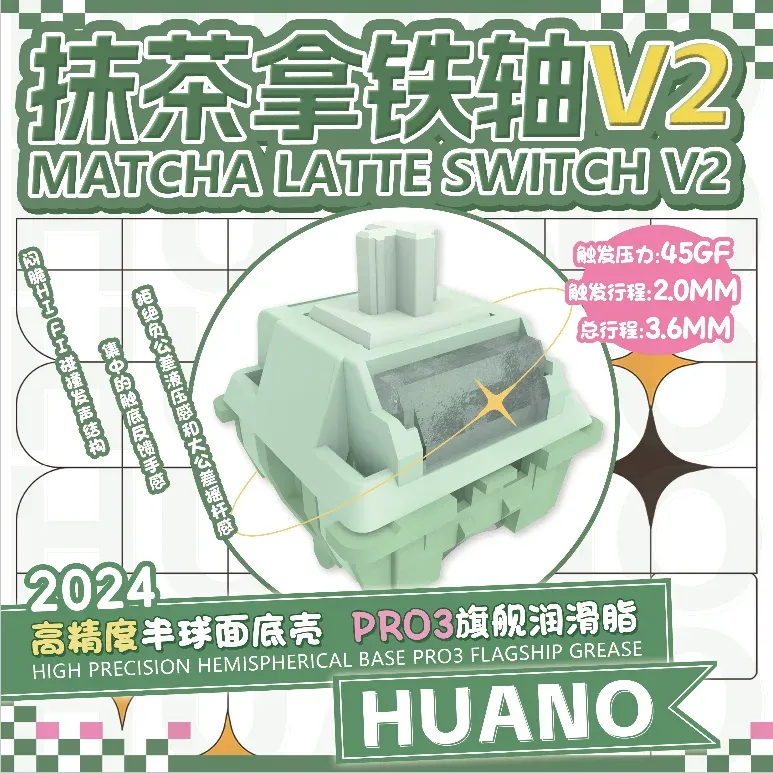 Huano Matcha Latte V2 Linear Switches 1