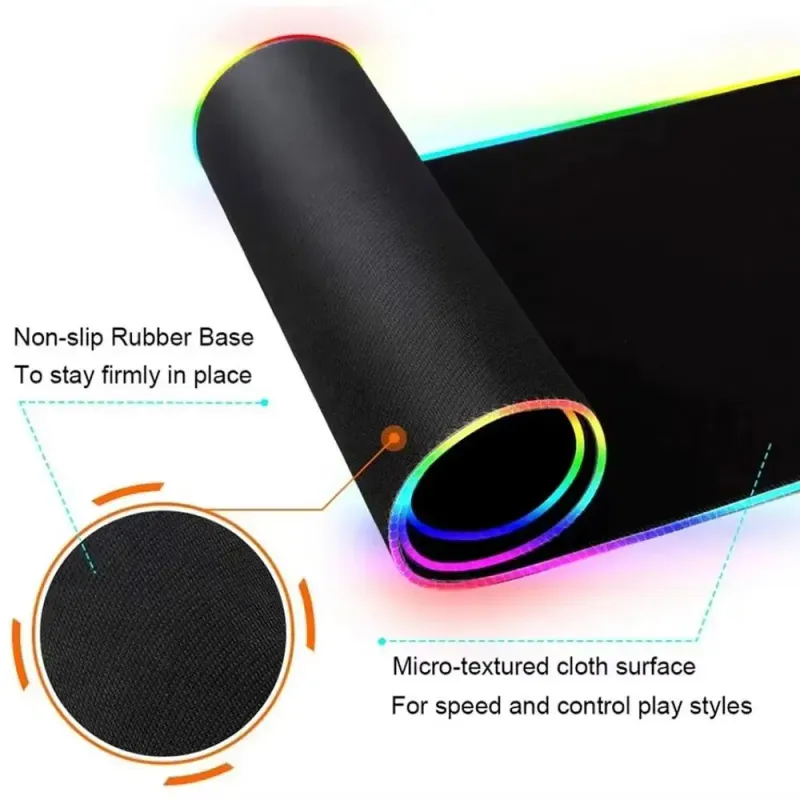 White RGB LED Gaming Mouse Pad 4