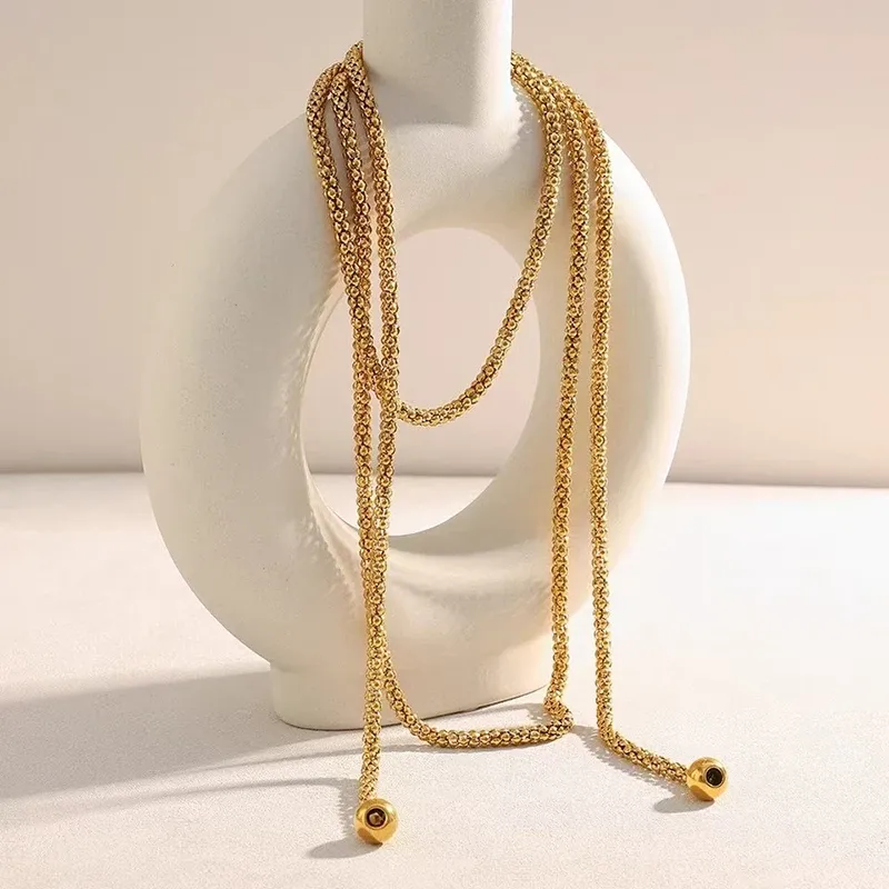 18K Gold Plated Multi-Layer Ball Pendant Necklace 4