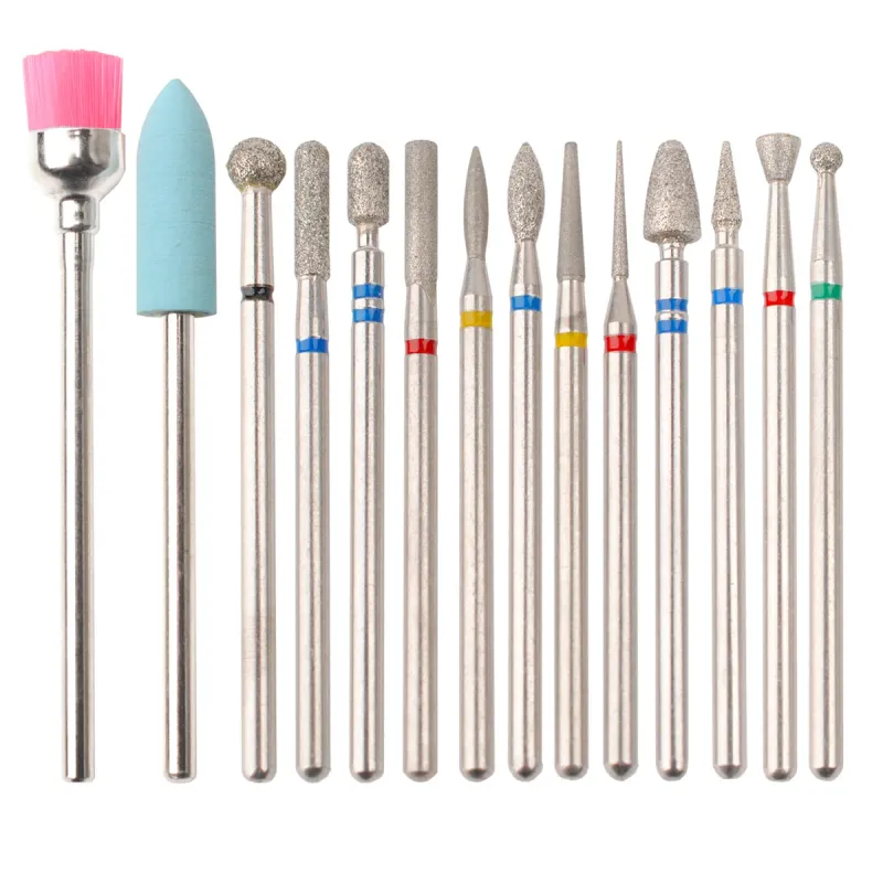 14pc Nail Drill Bit Set Gel Removal & Polishing Kit 5