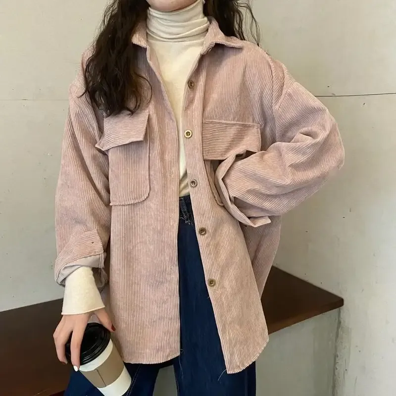 Women's Retro Corduroy Shirt Jacket 4
