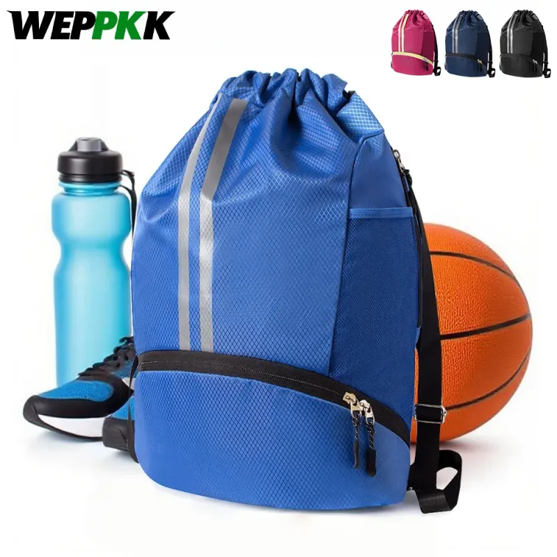 Sports Drawstring Backpack with Shoe Compartment 1