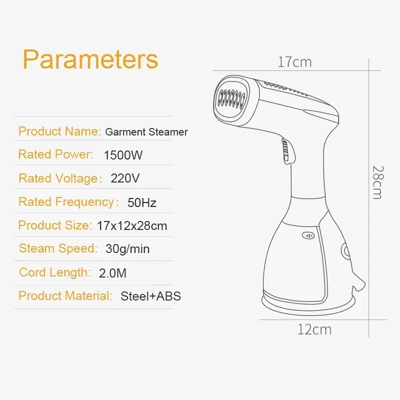 Handheld Garment Steamer 1500W 3