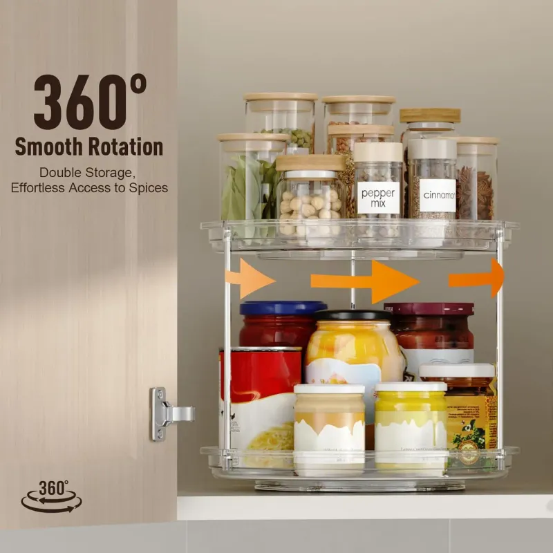 2-Tier Stackable Lazy Susan Organizer 2