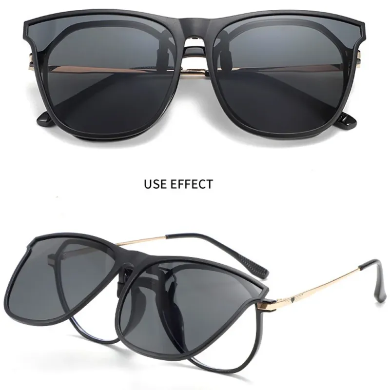 Polarized Clip-On Square Sunglasses 1