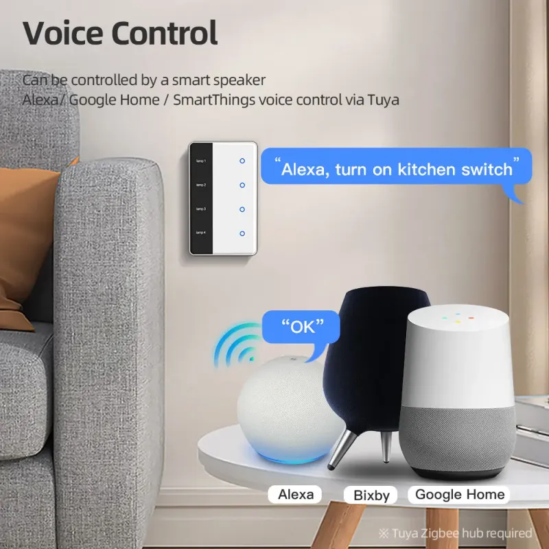Zemismart Zigbee Smart Touch Switch 5