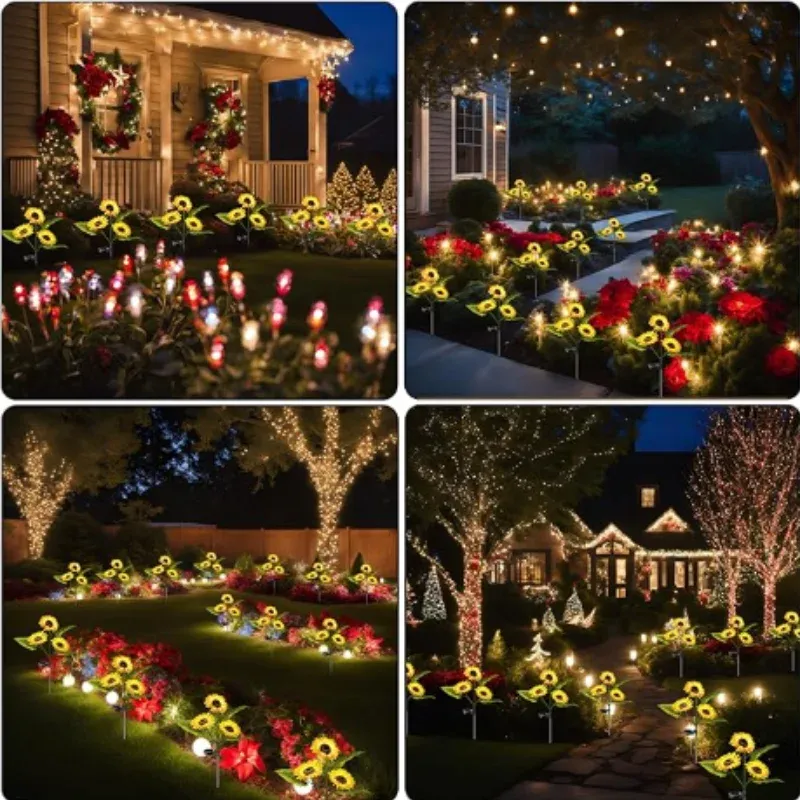 Solar Sunflower Stake Lights 3