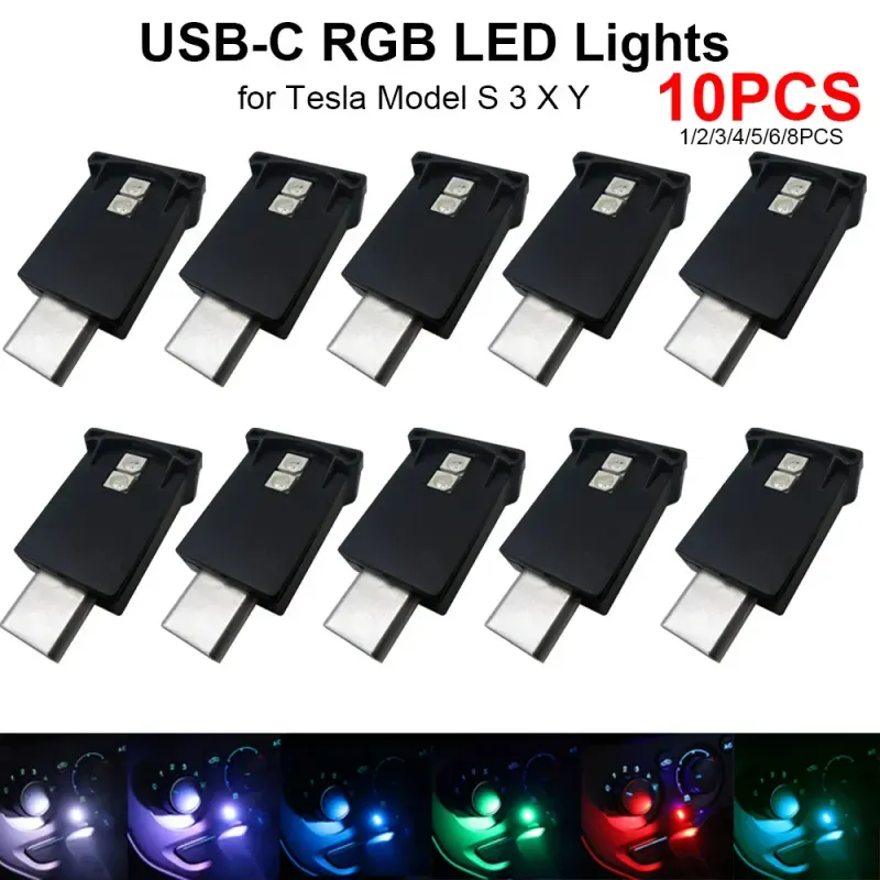 Mini Type-C RGB Ambient Light for Tesla 1