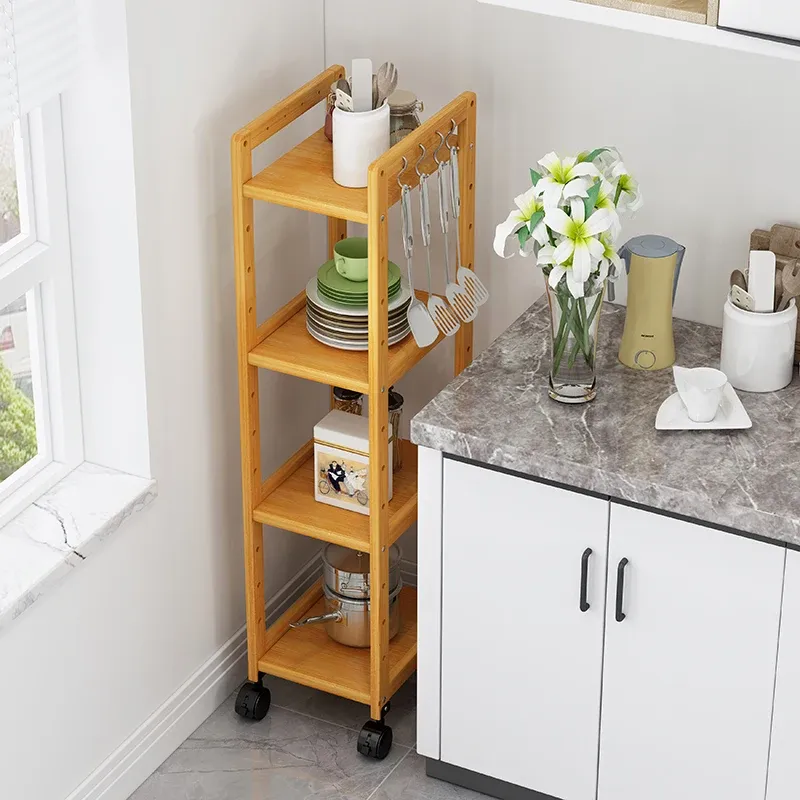 Bamboo Narrow Space Organizer Cabinet 2