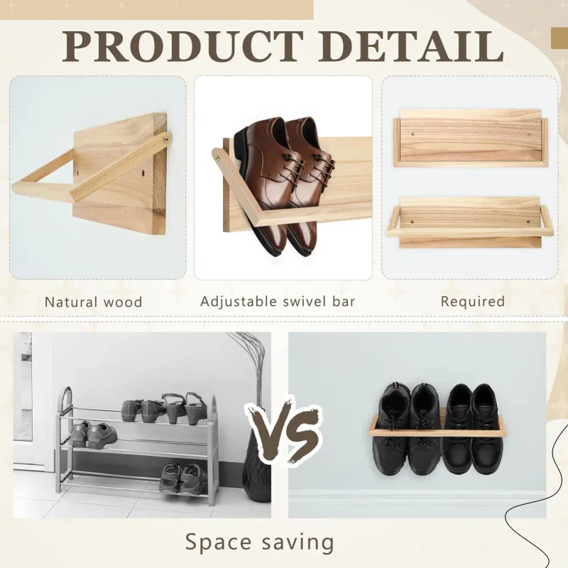 Wall Mounted Shoe Rack Organizer 5