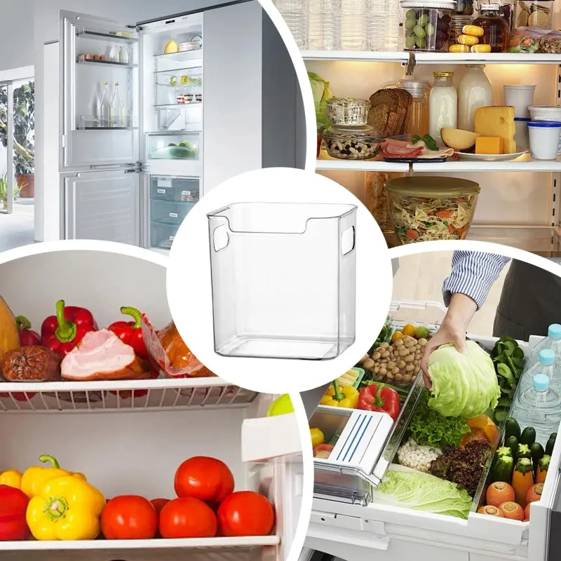 Clear Stackable Fridge Organizer Bins 6
