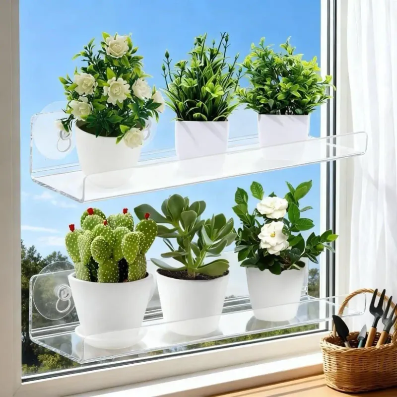 Clear Window Plant Shelf - 2 Pack 3