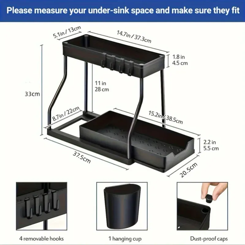 2 Tier Pull Out Under Sink Organizer 6