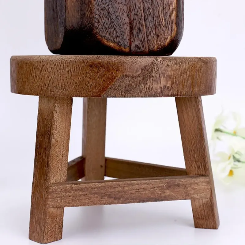 Modern Wood Plant Stand Stool 6