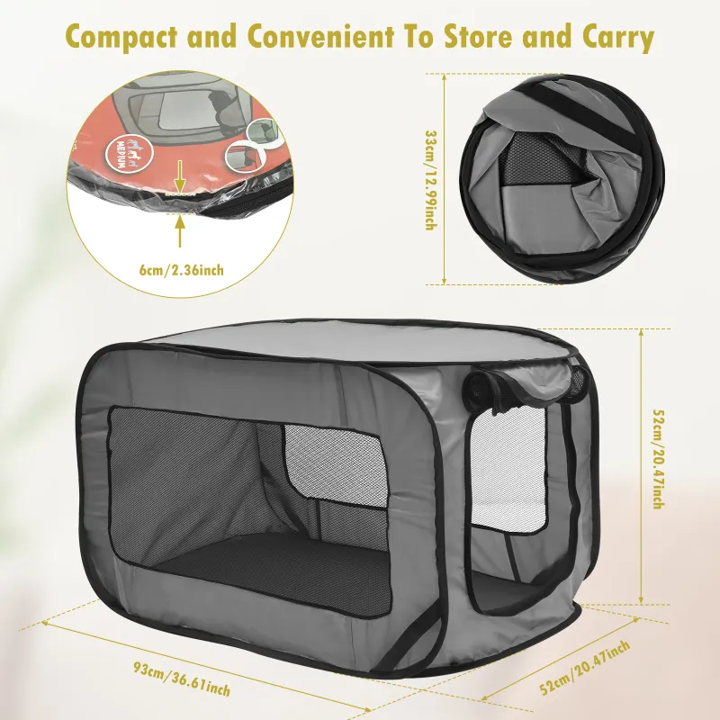 Foldable Pop-Open Pet Travel Crate 6