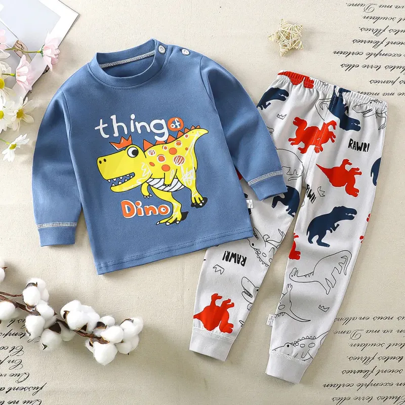 Kids Cotton Pajamas Set Cartoon 3