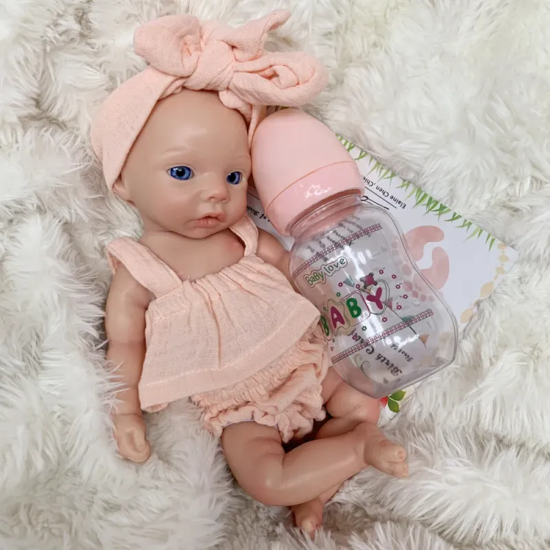 10" Meadow Silicone Reborn Doll Pink Outfit 5
