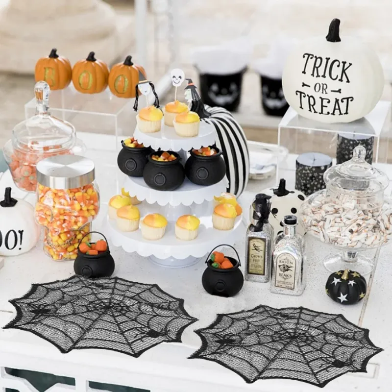 Spider Web Halloween Placemats Set 2