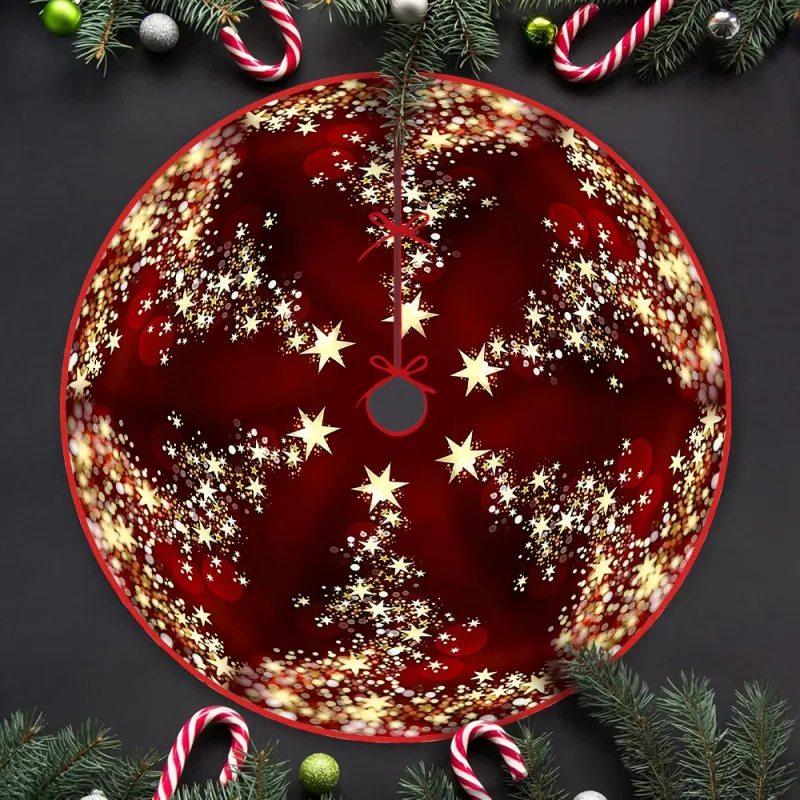 Gold Star Christmas Tree Skirt 2
