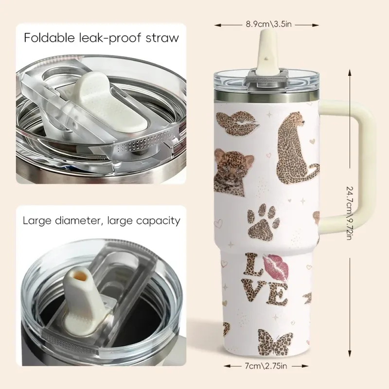 Leopard Print Vacuum Flask 40oz 5