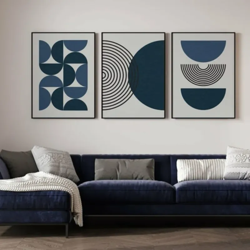 Navy Blue Botanical Wall Art Set of 3 5