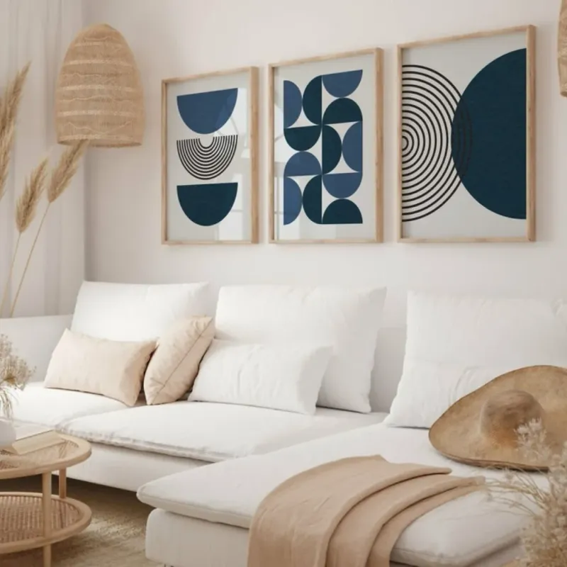 Navy Blue Botanical Wall Art Set of 3 4