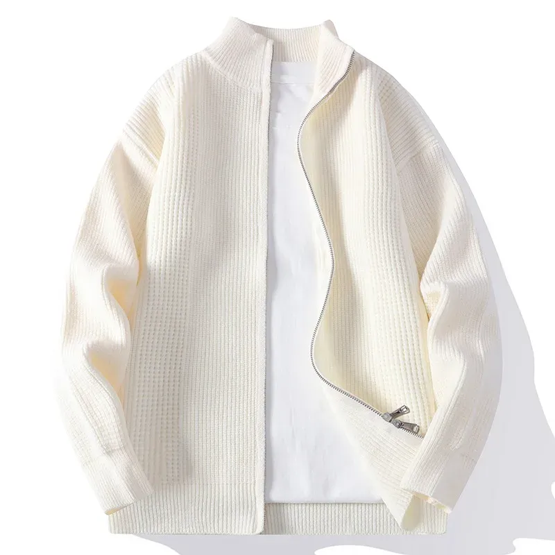 Men's Zip Up Knit Cardigan Sweater Coat 3