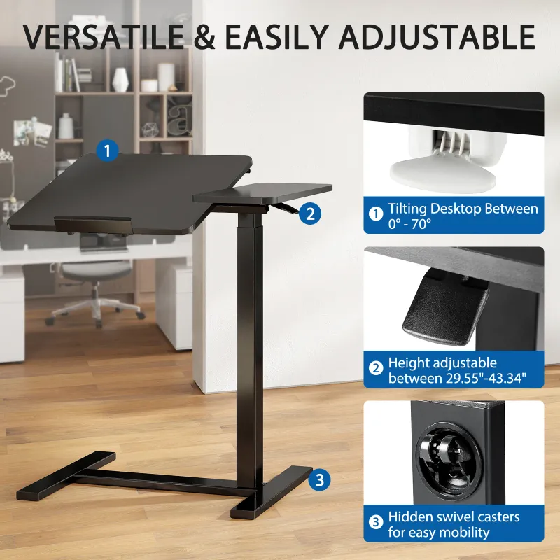 JHK Overbed Bedside Flip Lap Desk 3