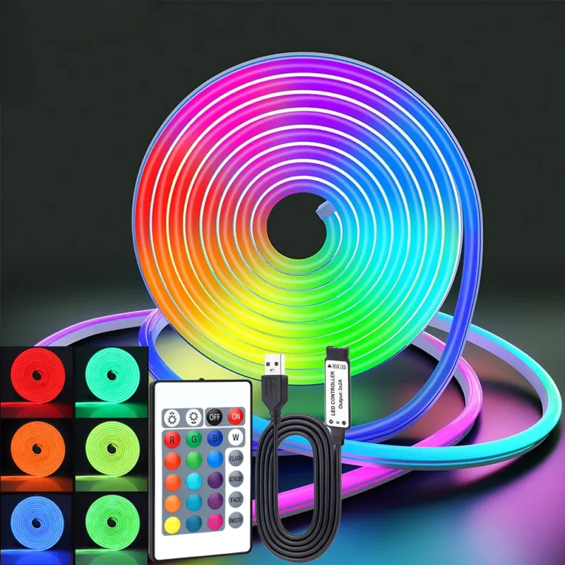 RGB LED Neon Rope Lights with Remote 5