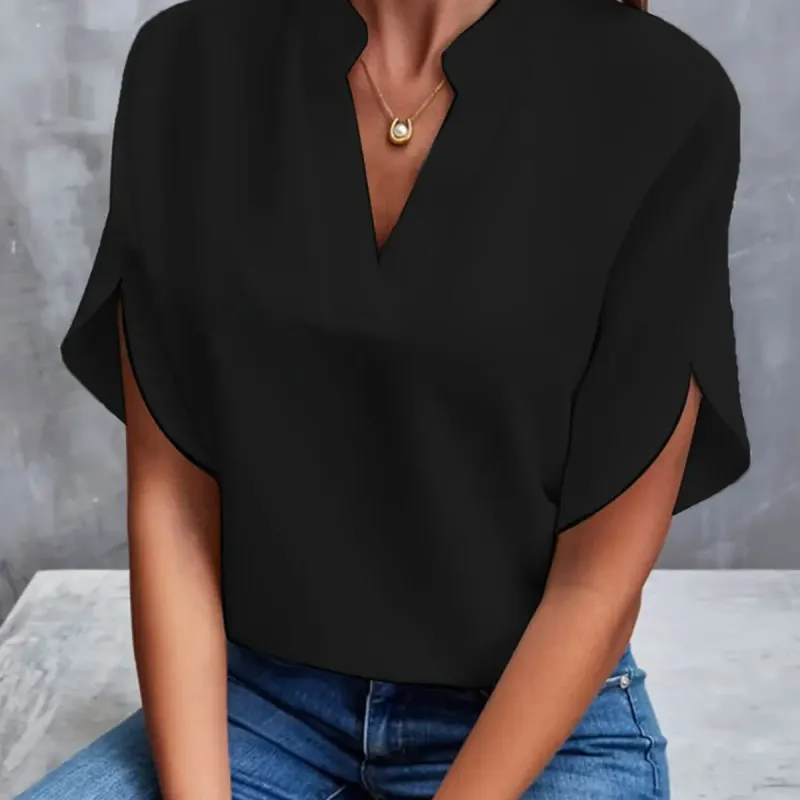 Women's V-Neck Chiffon Casual Blouse 4