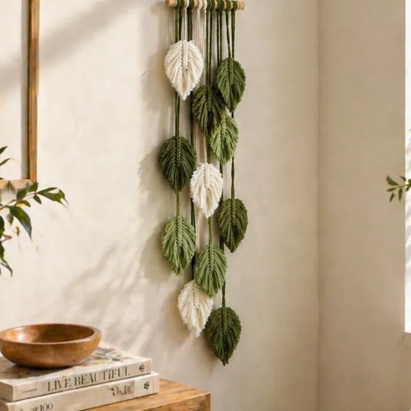 Macrame Leaf Wall Hanging Boho Tapestry 5