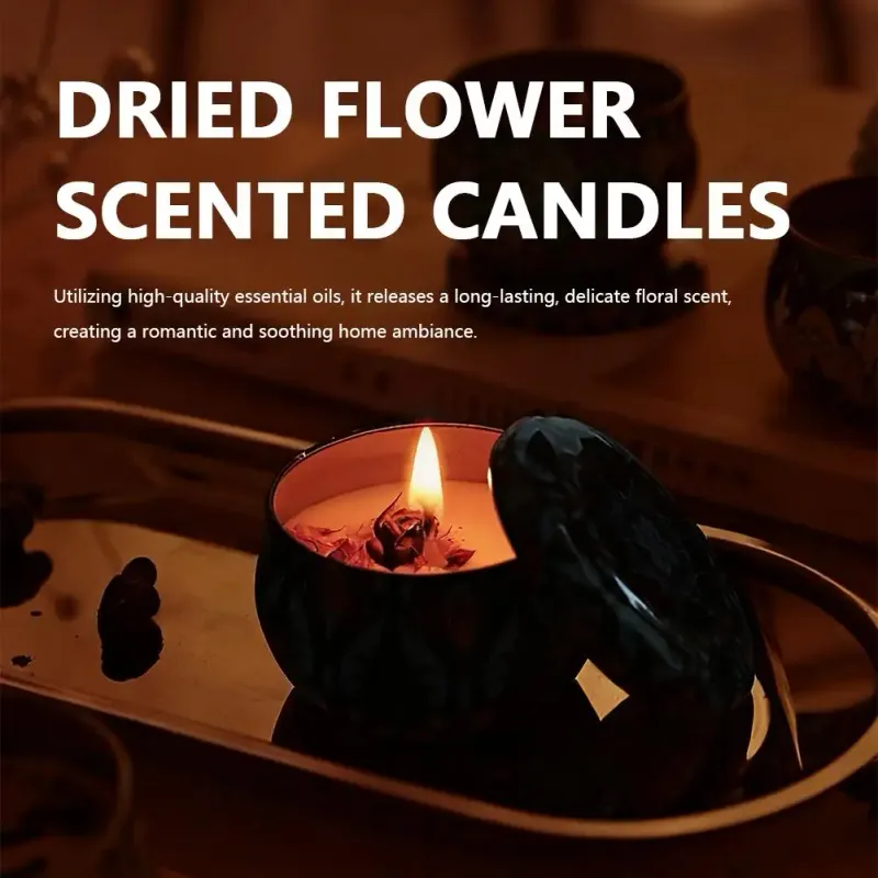 Vintage Flower Scented Soy Candle Jar 4