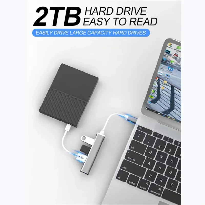 4-in-1 USB 3.0 Hub with Type-C OTG 4