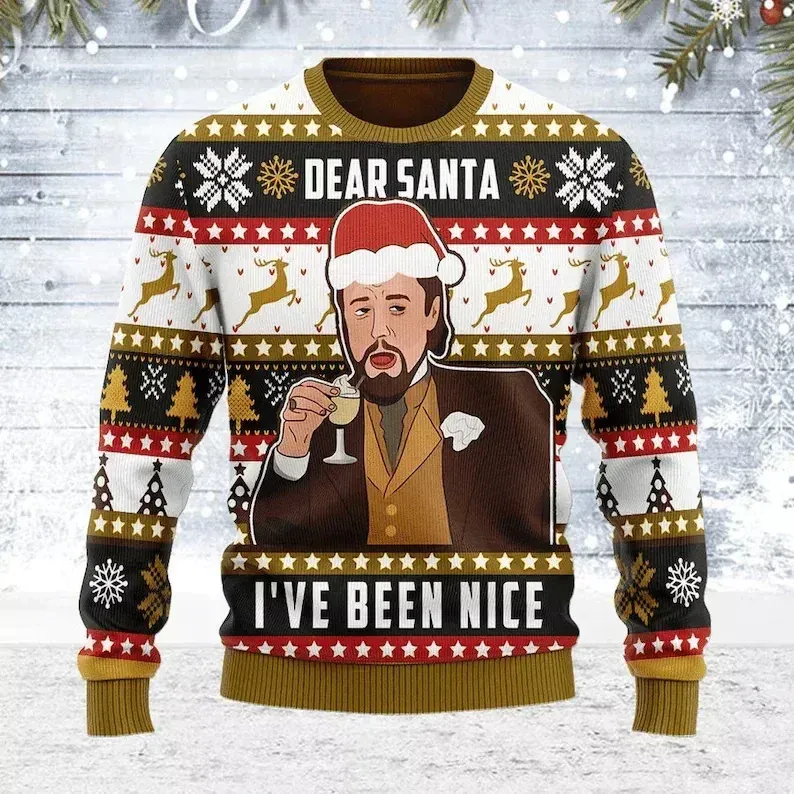 Leo DiCaprio Meme Ugly Christmas Sweater 3
