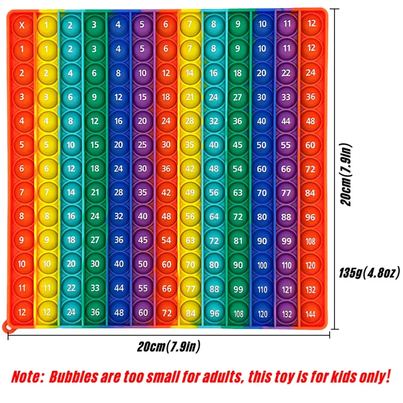 12x12 Multiplication Bubble Fidget Math Toy 2