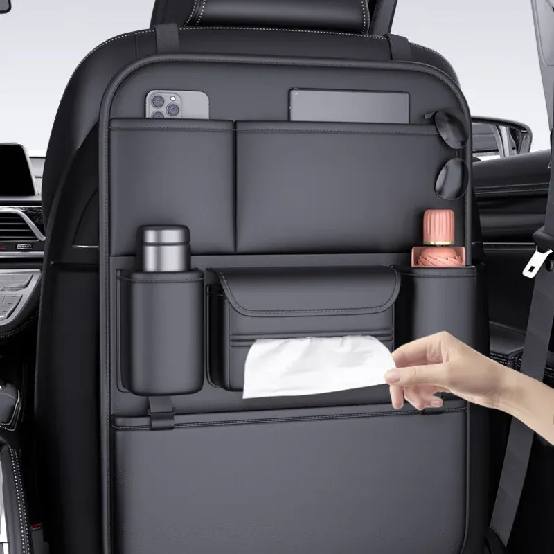 Luxury Faux Leather Car Seat Organizer 2