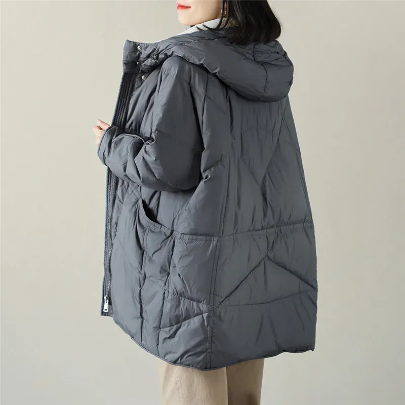 Women's Long Hooded Down Puffer Coat 4