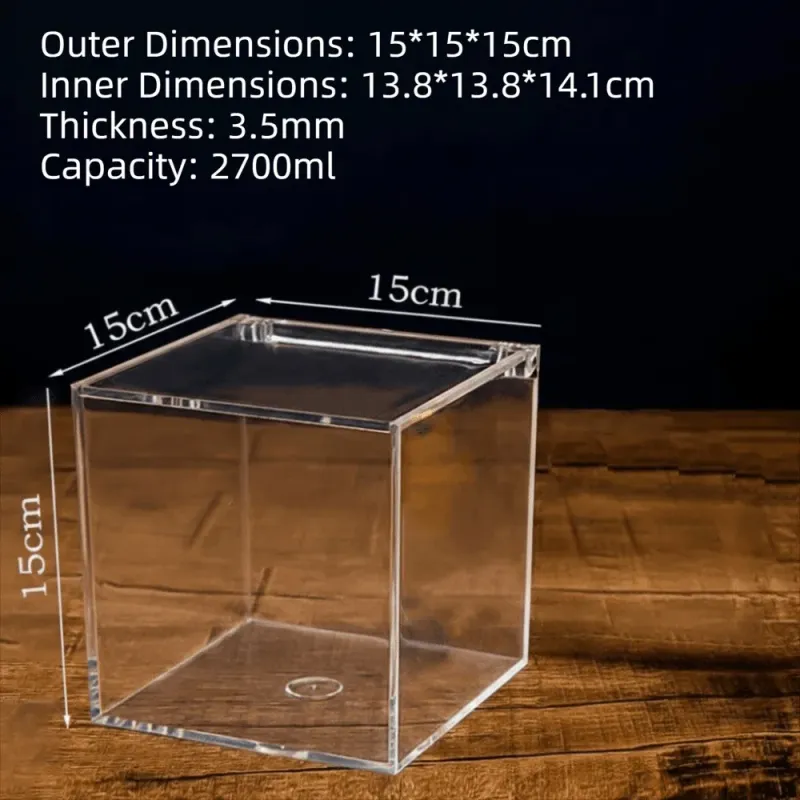 Clear Acrylic Cube Box with Lid 1