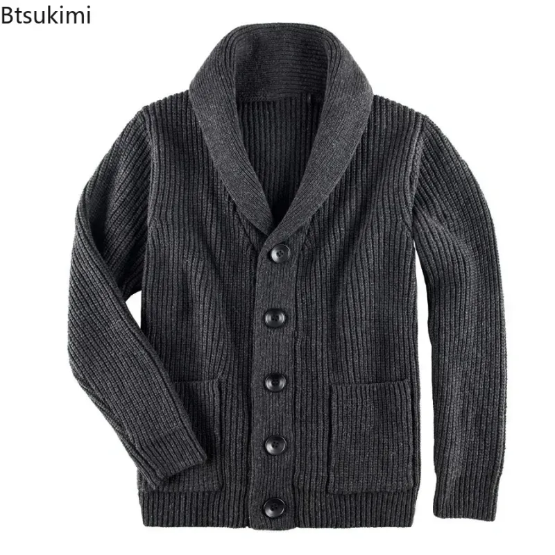 Men's Shawl Collar Cotton Cardigan Sweater 3