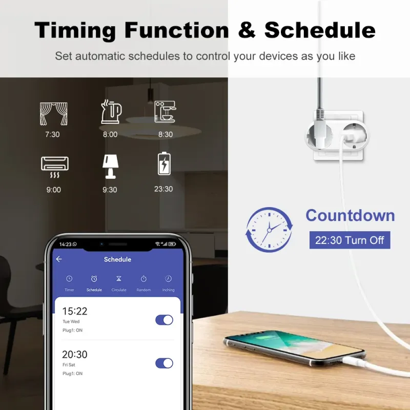 WiFi Smart Plug Dual Outlet 16A EU 3