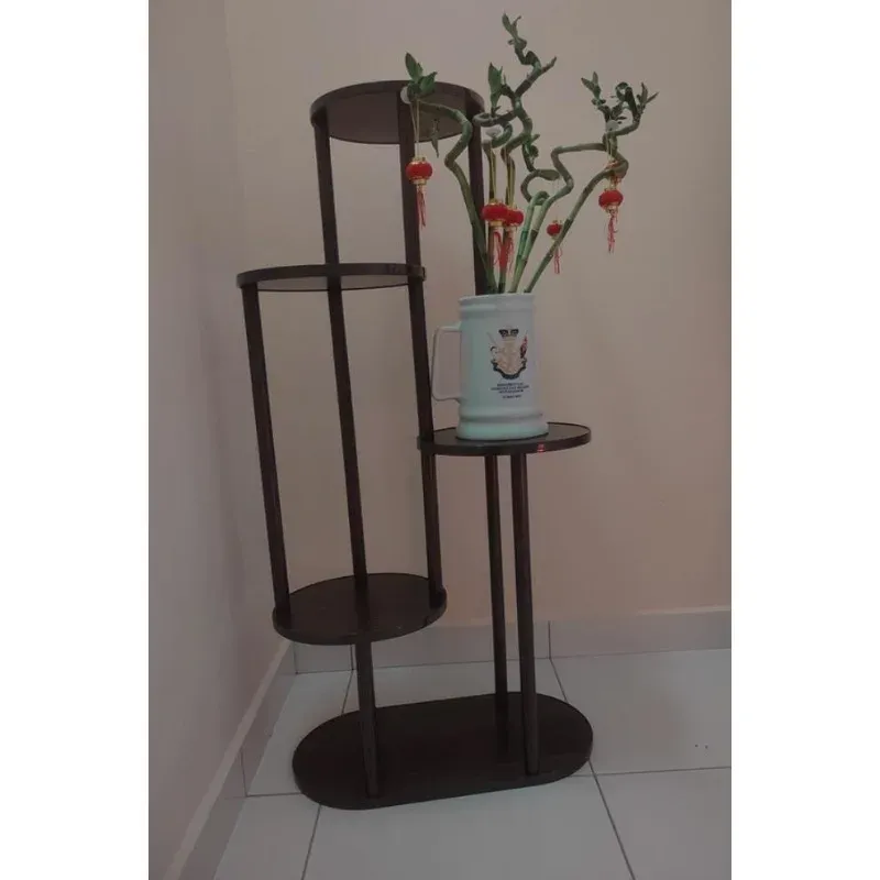Rustic Wood Plant Stand Shelf 5