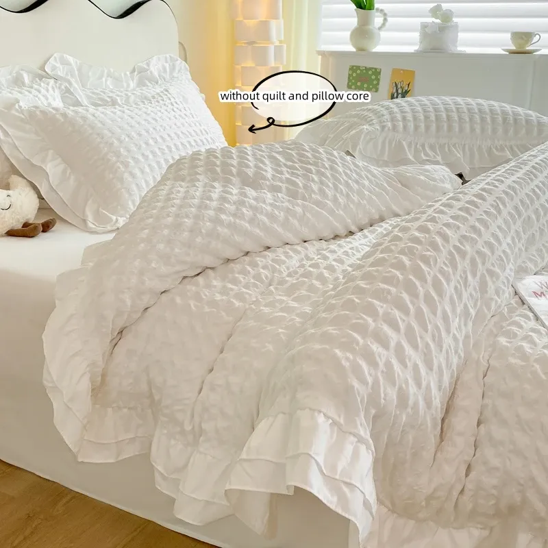 Korean Lace Seersucker Duvet Cover Set 3