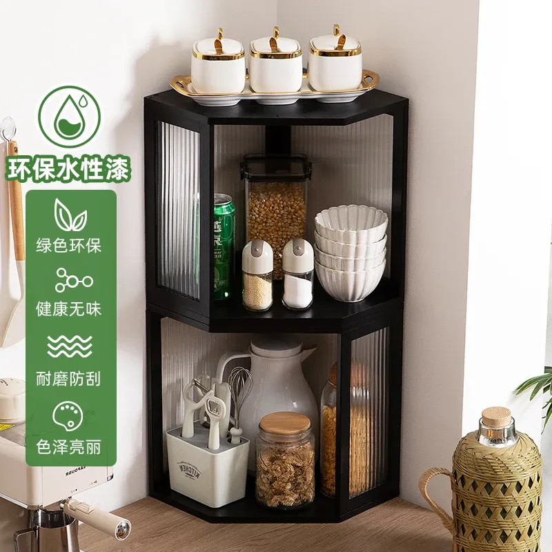 Bamboo Corner Spice Rack Organizer 3